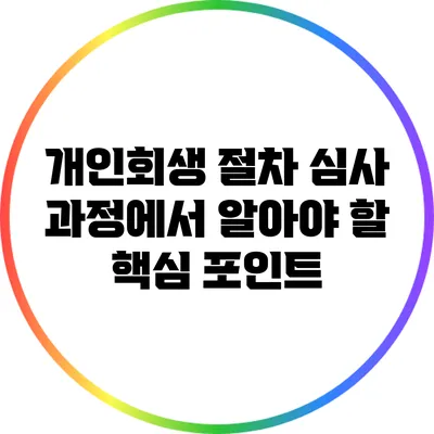 개인회생 절차: 심사 과정에서 알아야 할 핵심 포인트