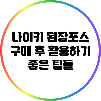 나이키 된장포스 구매 후 활용하기 좋은 팁들