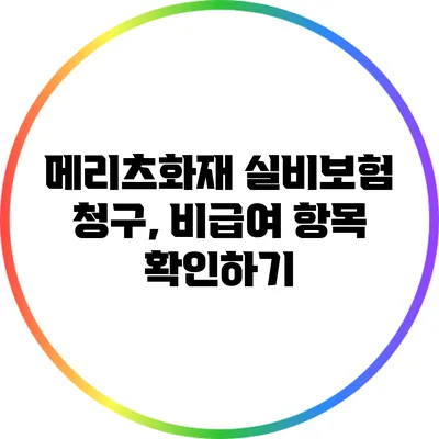 메리츠화재 실비보험 청구, 비급여 항목 확인하기