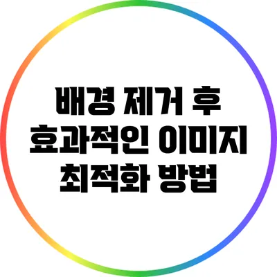 배경 제거 후 효과적인 이미지 최적화 방법