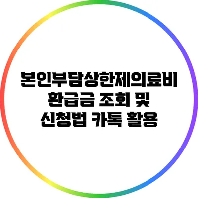 본인부담상한제의료비 환급금 조회 및 신청법 카톡 활용