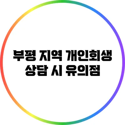 부평 지역 개인회생 상담 시 유의점