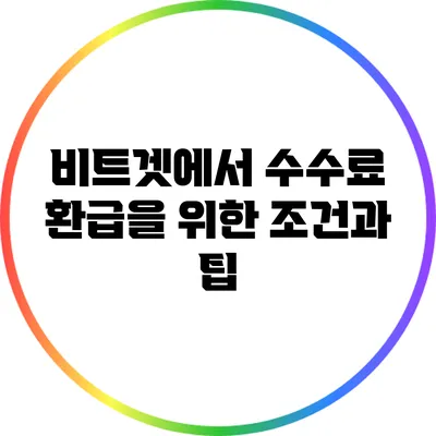 비트겟에서 수수료 환급을 위한 조건과 팁