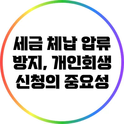 세금 체납 압류 방지, 개인회생 신청의 중요성