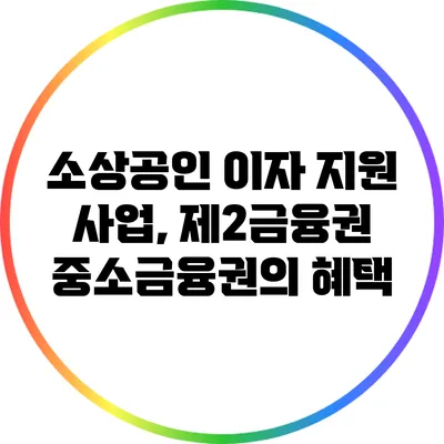 소상공인 이자 지원 사업, 제2금융권 중소금융권의 혜택