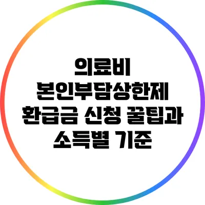 의료비 본인부담상한제 환급금 신청 꿀팁과 소득별 기준