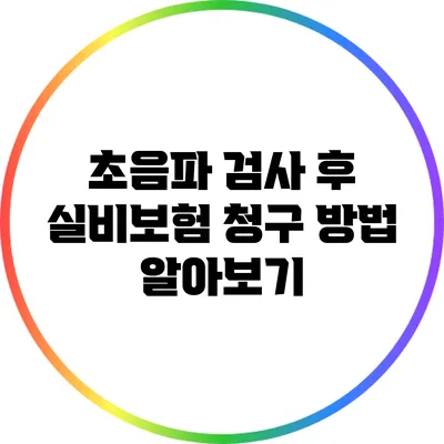 초음파 검사 후 실비보험 청구 방법 알아보기