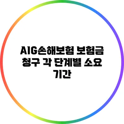 AIG손해보험 보험금 청구: 각 단계별 소요 기간