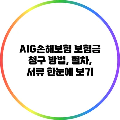 AIG손해보험 보험금 청구 방법, 절차, 서류 한눈에 보기