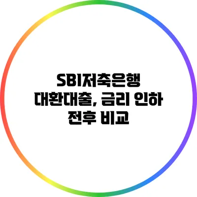 SBI저축은행 대환대출, 금리 인하 전후 비교