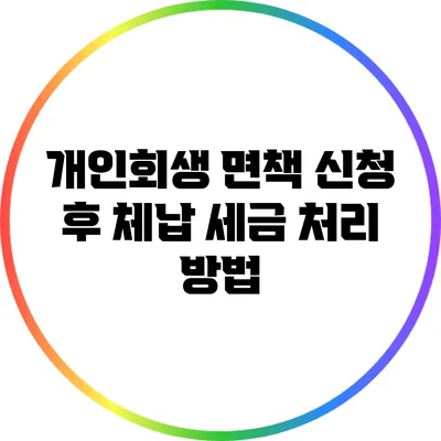 개인회생 면책 신청 후 체납 세금 처리 방법