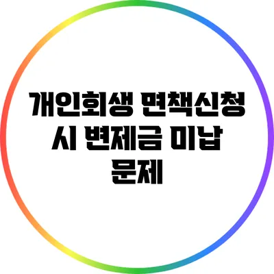 개인회생 면책신청 시 변제금 미납 문제