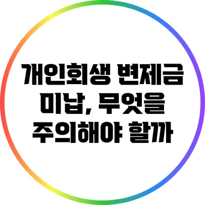 개인회생 변제금 미납, 무엇을 주의해야 할까?