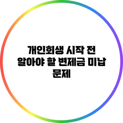개인회생 시작 전 알아야 할 변제금 미납 문제