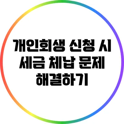 개인회생 신청 시 세금 체납 문제 해결하기