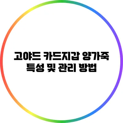 고야드 카드지갑 양가죽 특성 및 관리 방법