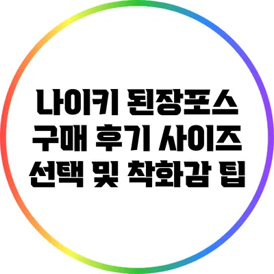 나이키 된장포스 구매 후기: 사이즈 선택 및 착화감 팁