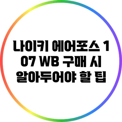 나이키 에어포스 1 07 WB 구매 시 알아두어야 할 팁