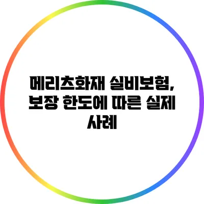 메리츠화재 실비보험, 보장 한도에 따른 실제 사례