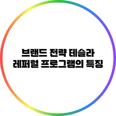 브랜드 전략: 테슬라 레퍼럴 프로그램의 특징