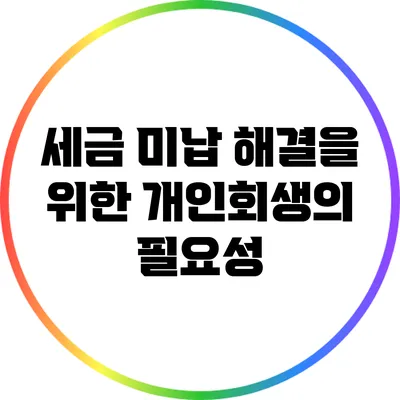 세금 미납 해결을 위한 개인회생의 필요성