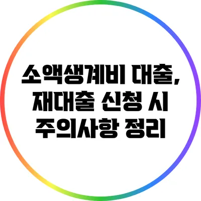 소액생계비 대출, 재대출 신청 시 주의사항 정리