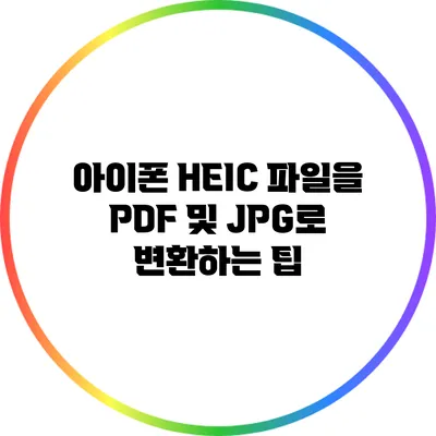 아이폰 HEIC 파일을 PDF 및 JPG로 변환하는 팁