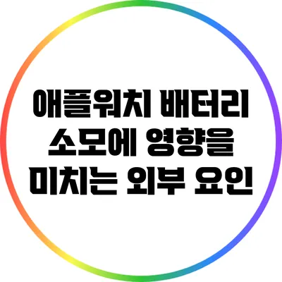 애플워치 배터리 소모에 영향을 미치는 외부 요인