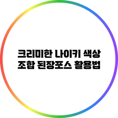 크리미한 나이키 색상 조합: 된장포스 활용법