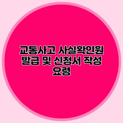 교통사고 사실확인원 발급 및 신청서 작성 요령