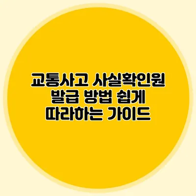 교통사고 사실확인원 발급 방법 쉽게 따라하는 가이드
