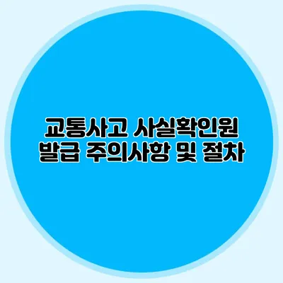 교통사고 사실확인원 발급 주의사항 및 절차