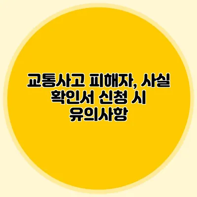 교통사고 피해자, 사실 확인서 신청 시 유의사항