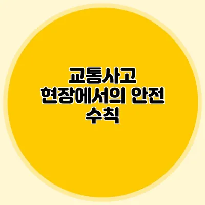 교통사고 현장에서의 안전 수칙
