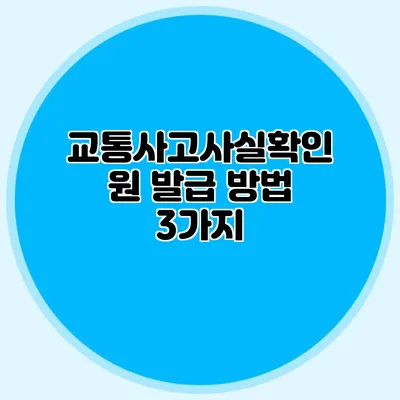 교통사고사실확인원 발급 방법 3가지