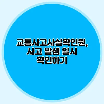 교통사고사실확인원, 사고 발생 일시 확인하기