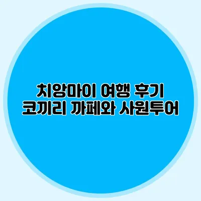 치앙마이 여행 후기 코끼리 까페와 사원투어
