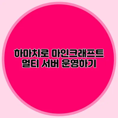 하마치로 마인크래프트 멀티 서버 운영하기