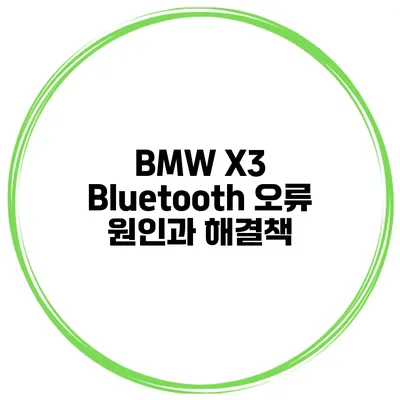 BMW X3 Bluetooth 오류 원인과 해결책