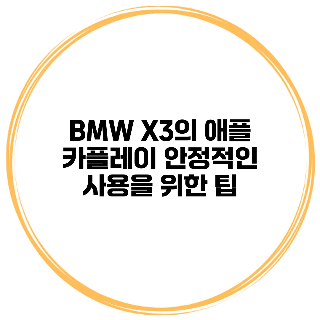 BMW X3의 애플 카플레이 안정적인 사용을 위한 팁