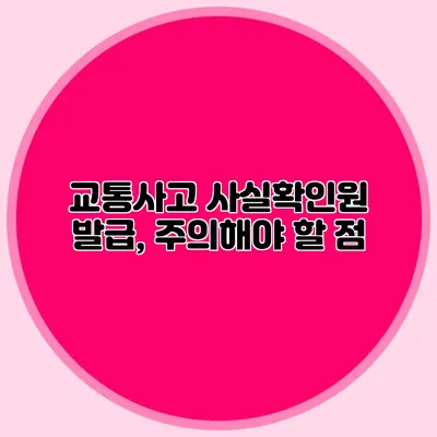 교통사고 사실확인원 발급, 주의해야 할 점