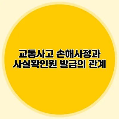 교통사고 손해사정과 사실확인원 발급의 관계