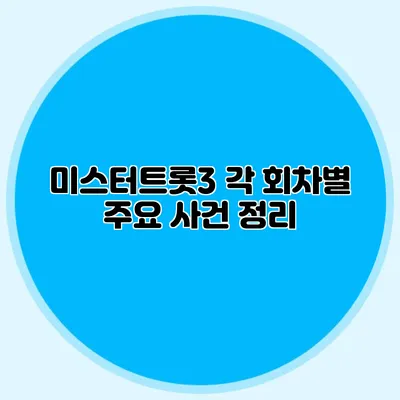 미스터트롯3 각 회차별 주요 사건 정리