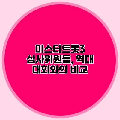 미스터트롯3 심사위원들, 역대 대회와의 비교