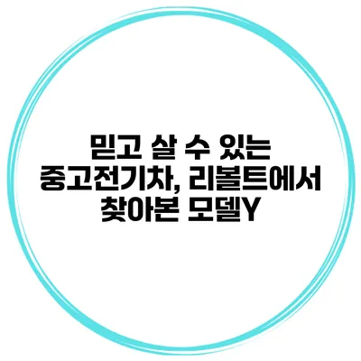 믿고 살 수 있는 중고전기차, 리볼트에서 찾아본 모델Y