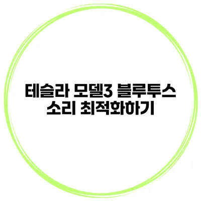 테슬라 모델3 블루투스 소리 최적화하기