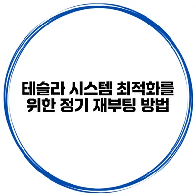 테슬라 시스템 최적화를 위한 정기 재부팅 방법