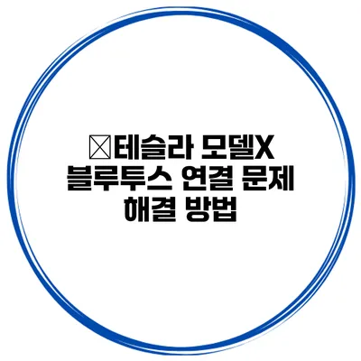 테슬라 모델X 블루투스 연결 문제 해결 방법